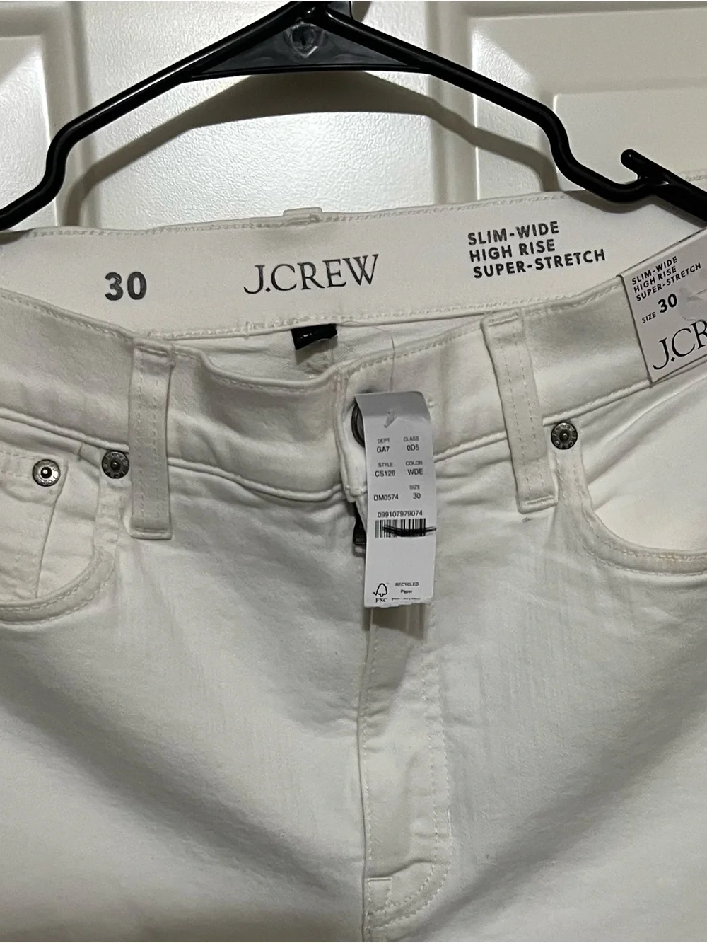 NWT J. Crew Slim-Wide High Rise Super-Stretch size 30